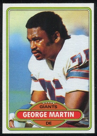 George Martin 1980 Topps football card