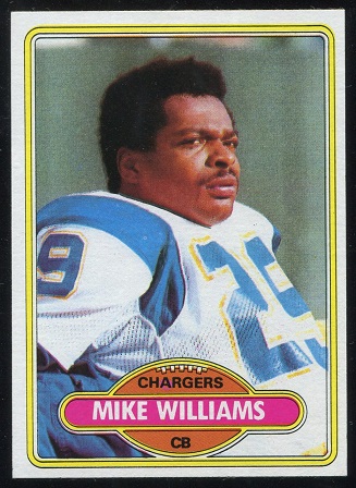 Mike Williams 1980 Topps football card