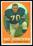 Art Donovan 1958 Topps football card