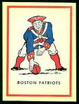 1960 Fleer AFL Decal of Pat Patriot