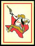 1960 Fleer AFL Team Decals Dallas Texans