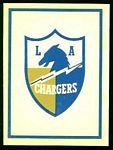 1960 Fleer AFL Team Decals Los Angeles Chargers