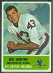 Jim Norton 1962 Fleer football card