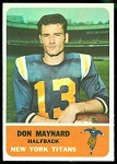 Don Maynard 1962 Fleer football card