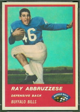 Ray Abruzzese 1963 Fleer rookie football card