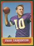 Fran Tarkenton 1963 Topps football card