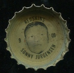 1964 Coke Caps Redskins Sonny Jurgensen