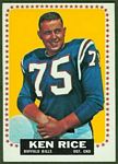 Ken Rice 1964 Topps football card
