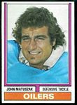 John Matuszak 1974 Topps football card