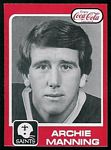 Archie Manning 1979 Coke Saints football card