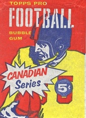 1958 Topps CFL Blue Helmet football card wrapper
