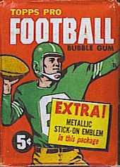 1960 Topps football card wrapper