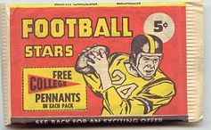 1961 Nu-Card football card wrapper