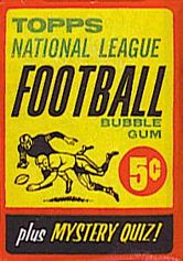 1963 Topps football card wrapper