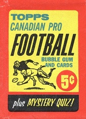 1963 Topps CFL football card wrapper
