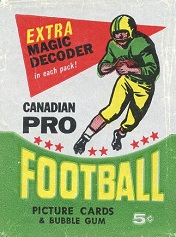 1964 Topps CFL football card wrapper