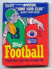 1987 Topps football card wrapper